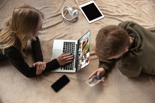 A split screen showing a person watching a reality show on a laptop on one side and simultaneously scrolling through social media feeds on their phone, depicting the multi-screen viewing experience.