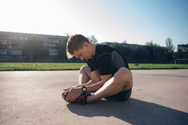 A high school athlete diligently stretching and warming up before practice, emphasizing injury prevention and physical preparation.