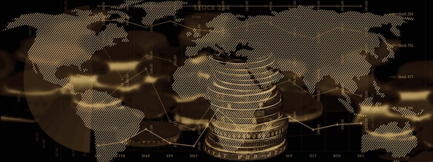 A detailed world map overlaid with financial graphs and currency symbols, illustrating global economic connections and the complexity of international tax laws.