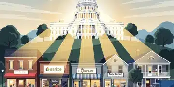 Illustration of US Capitol influencing Main Street economy with legislative changes in Q1 2026.
